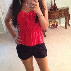 🌸 Red flowey shirt HOLLISTER